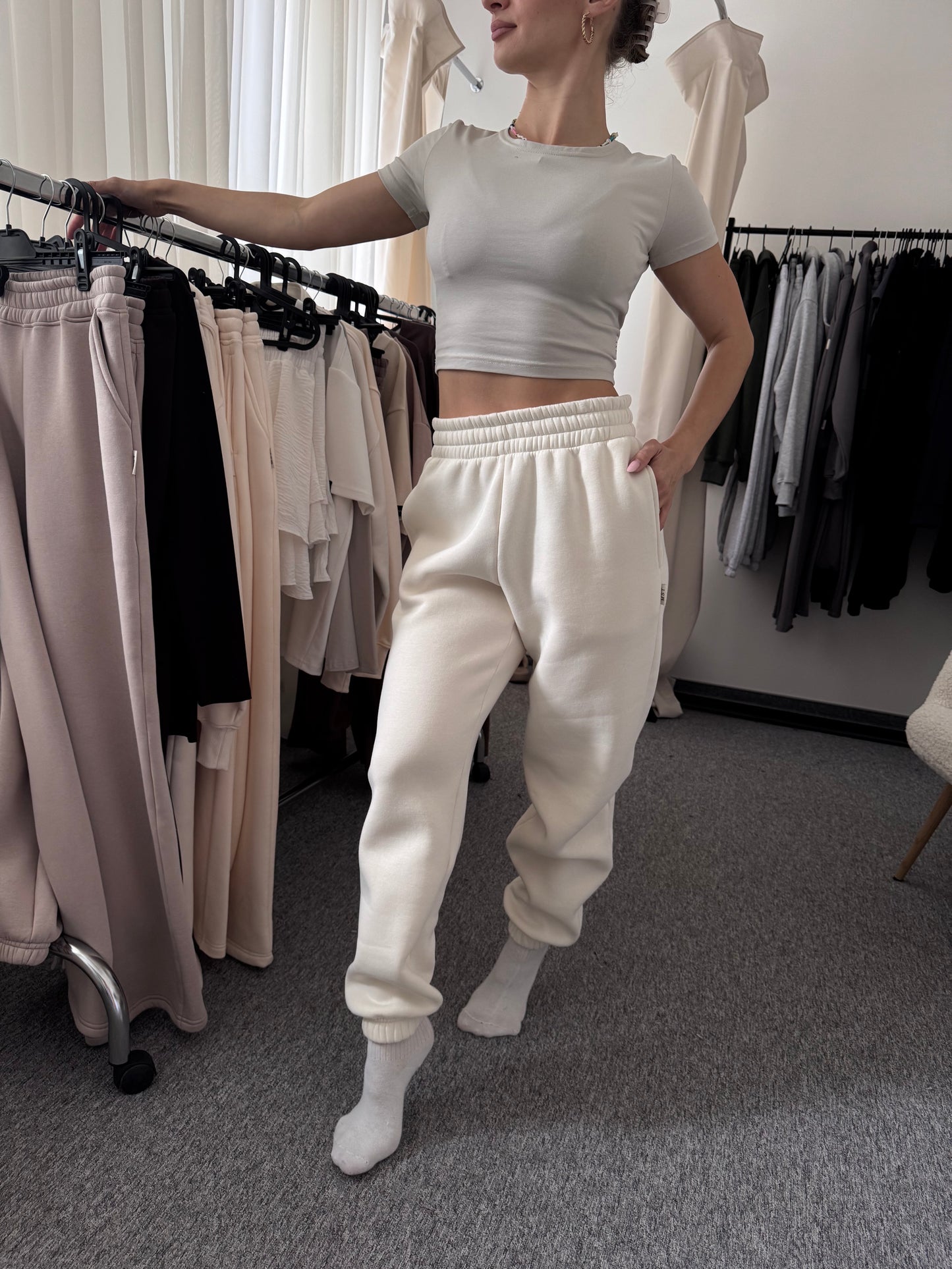 Creamy sweatpants