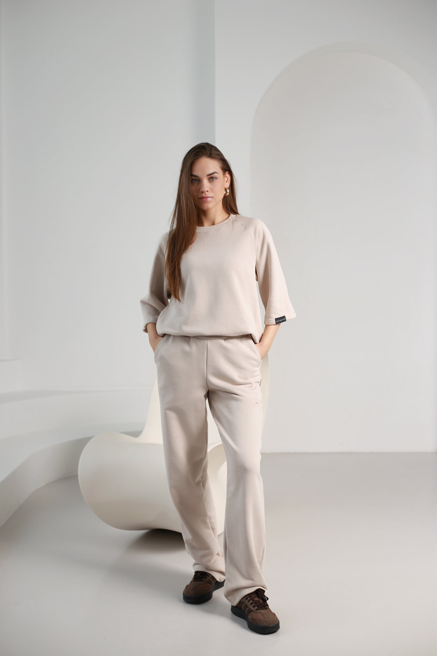 Shortsleeve sweatshirt / beige