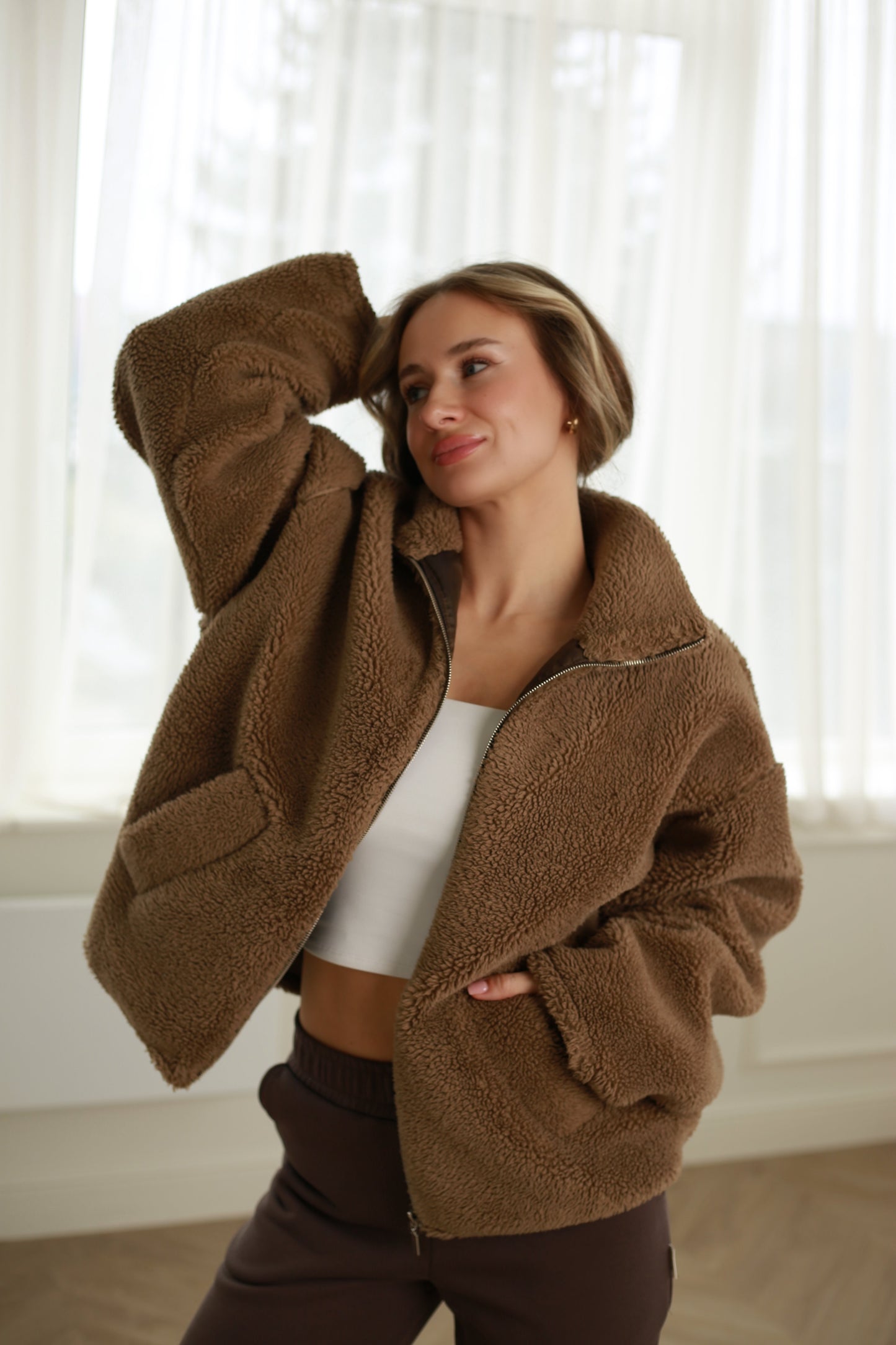 Teddy bomber jacket / brown
