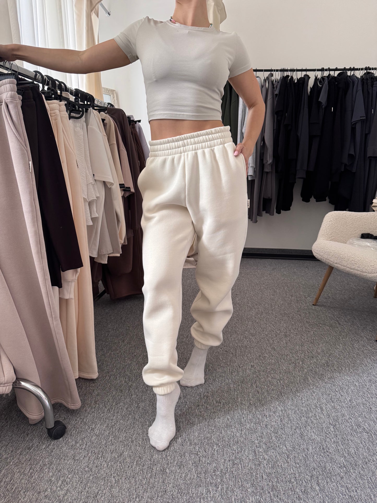 Creamy sweatpants