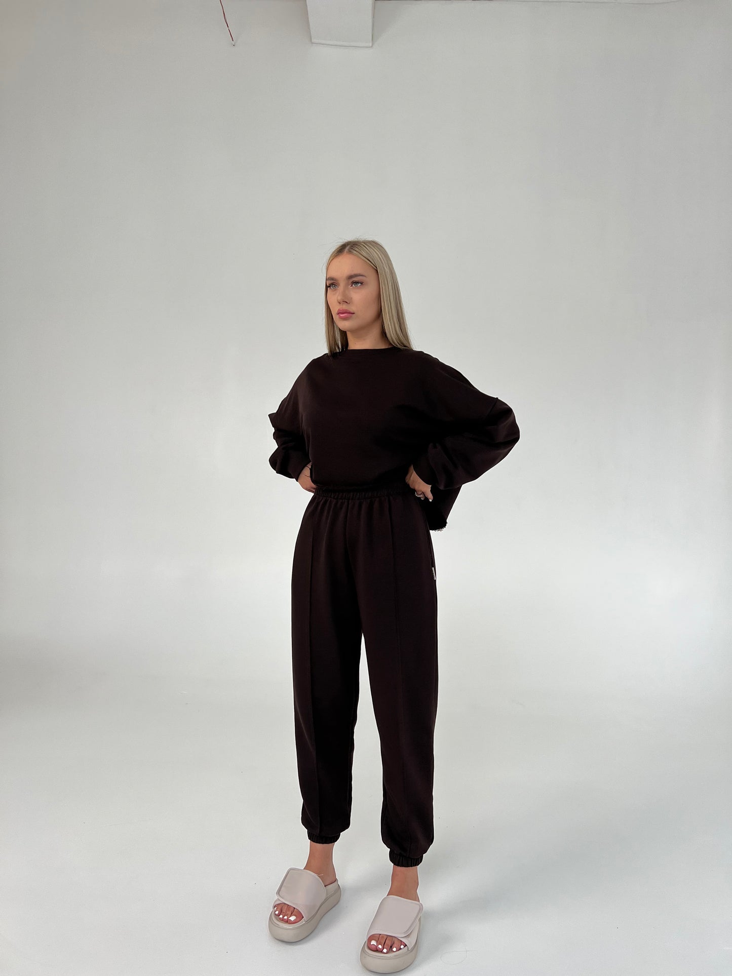 Cropped sweat / choco