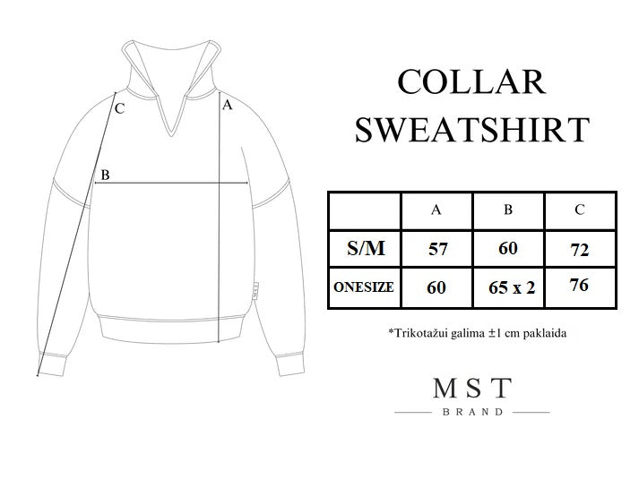 Collar sweatshirt / white melange