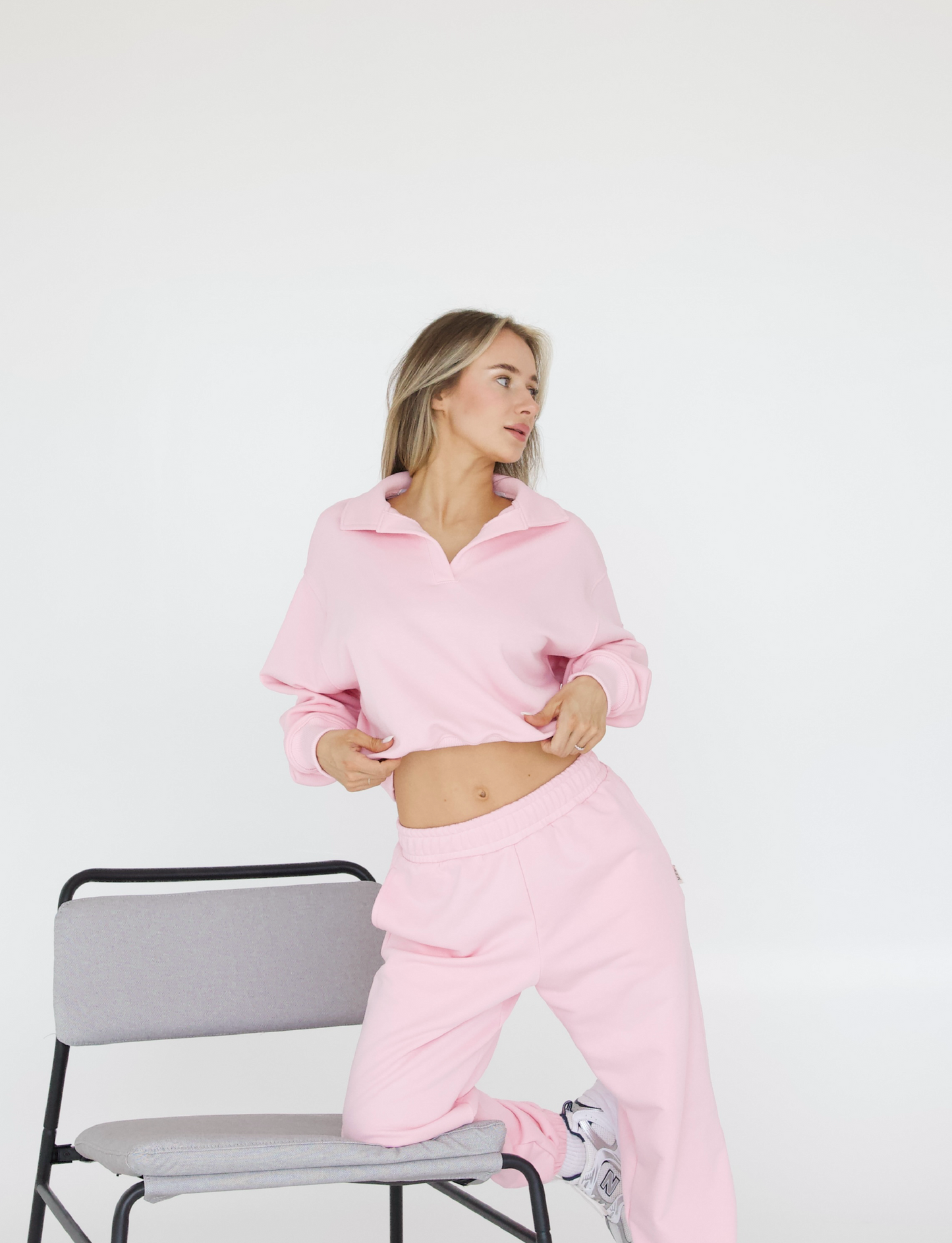 Polo sweat / baby pink