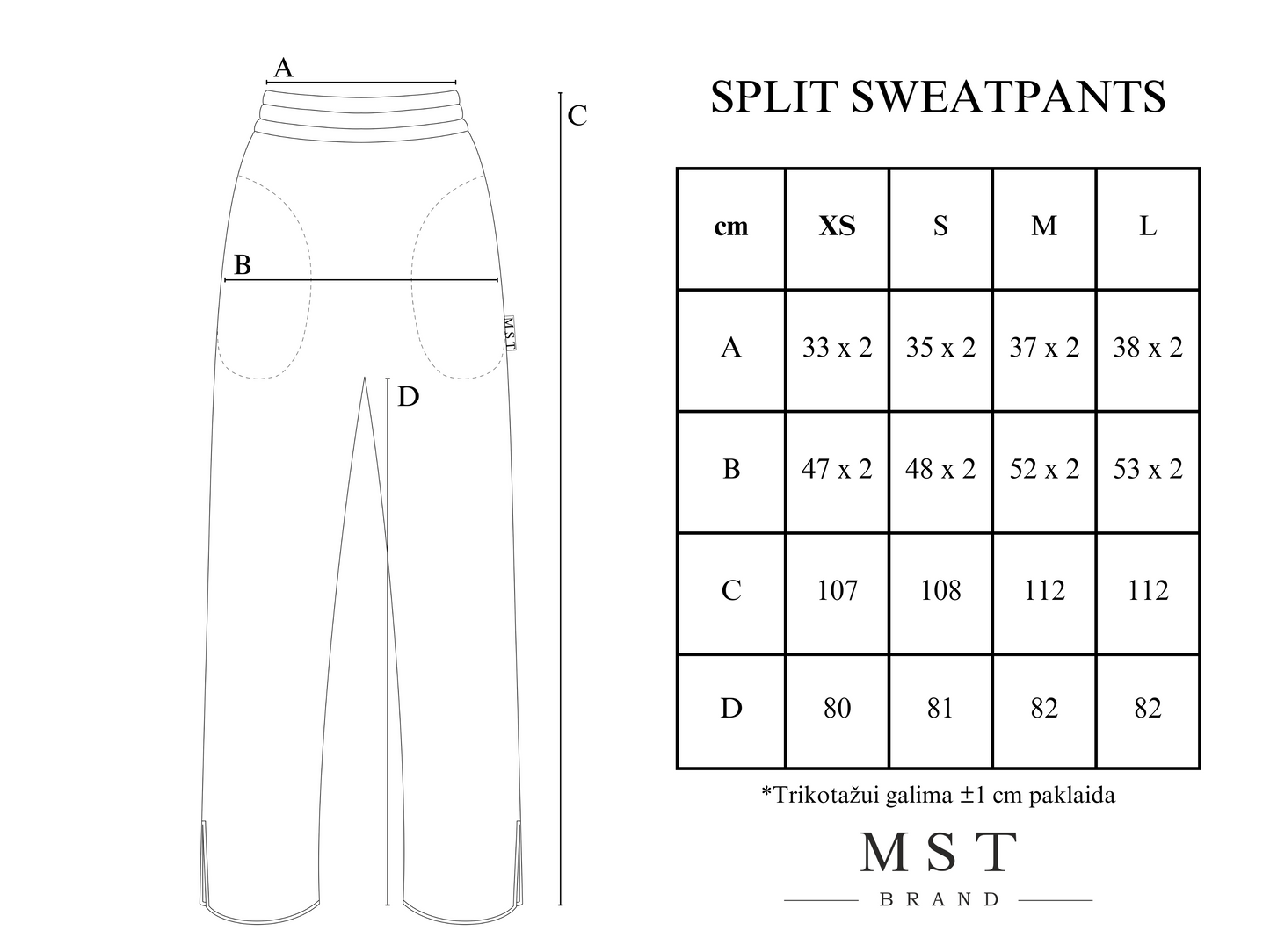 SPLIT SWEATPANTS / CREAMY