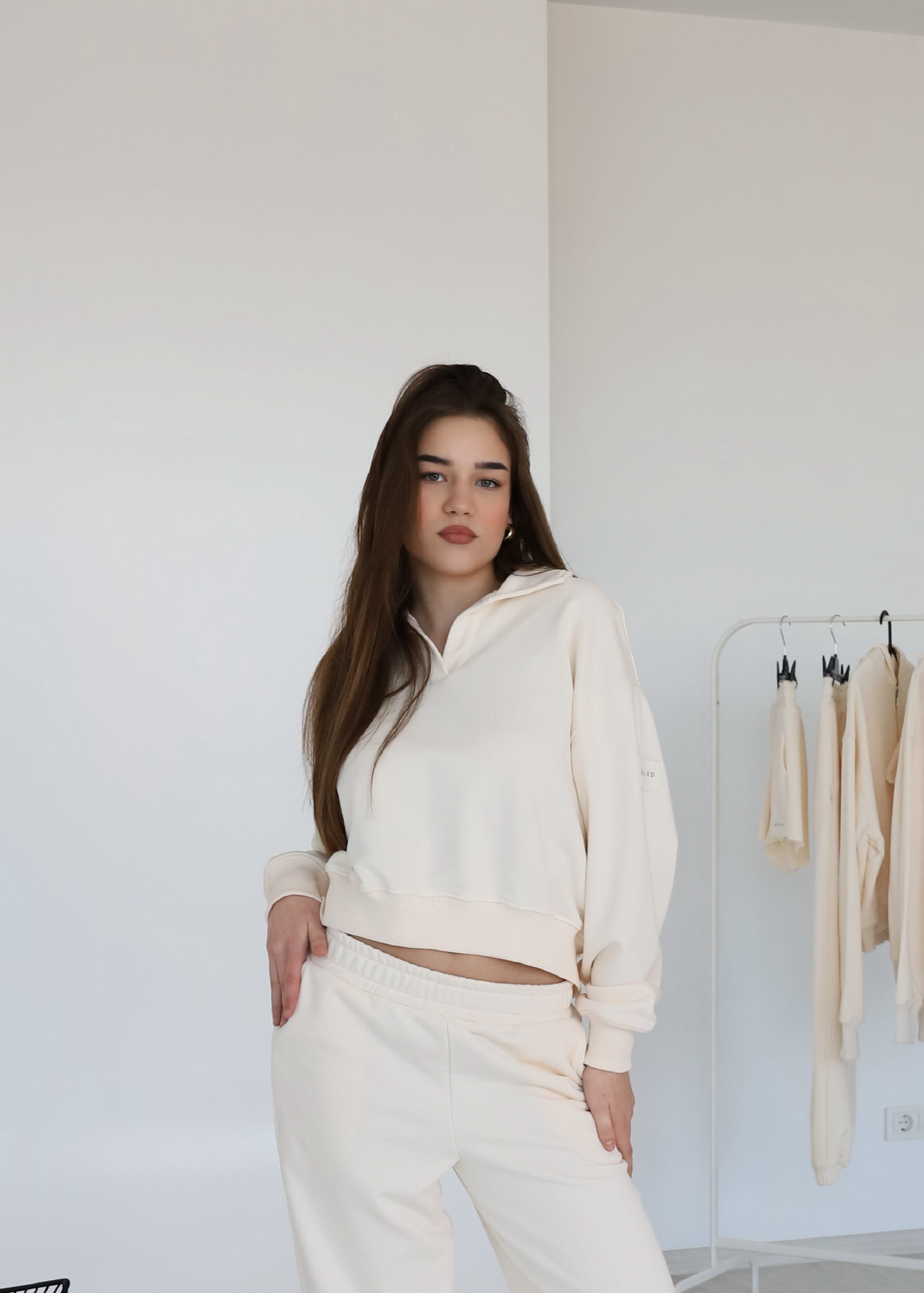 Polo sweat / creamy