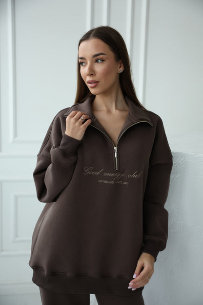 ,,Good energy club zip’’ / taupe