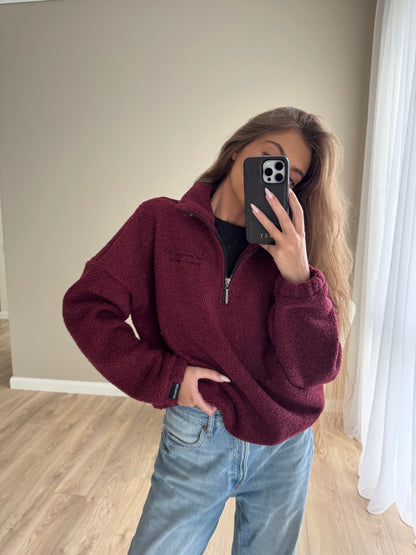 Teddy fleece sweatshirt / burgundy