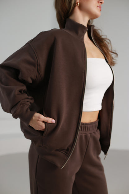Zip up sweatshirt / taupe