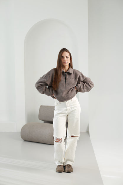 Teddy sweatshirt / taupe