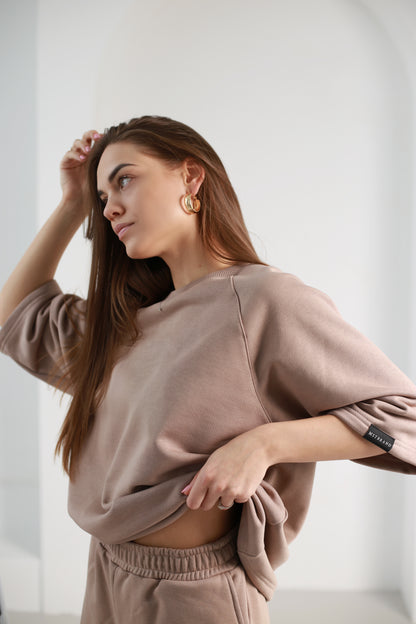Shortsleeve sweatshirt / nude