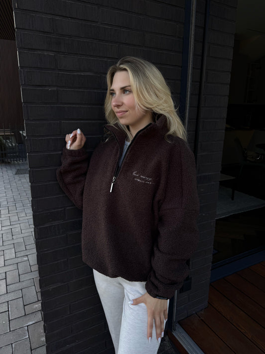 Teddy fleece sweatshirt / choco