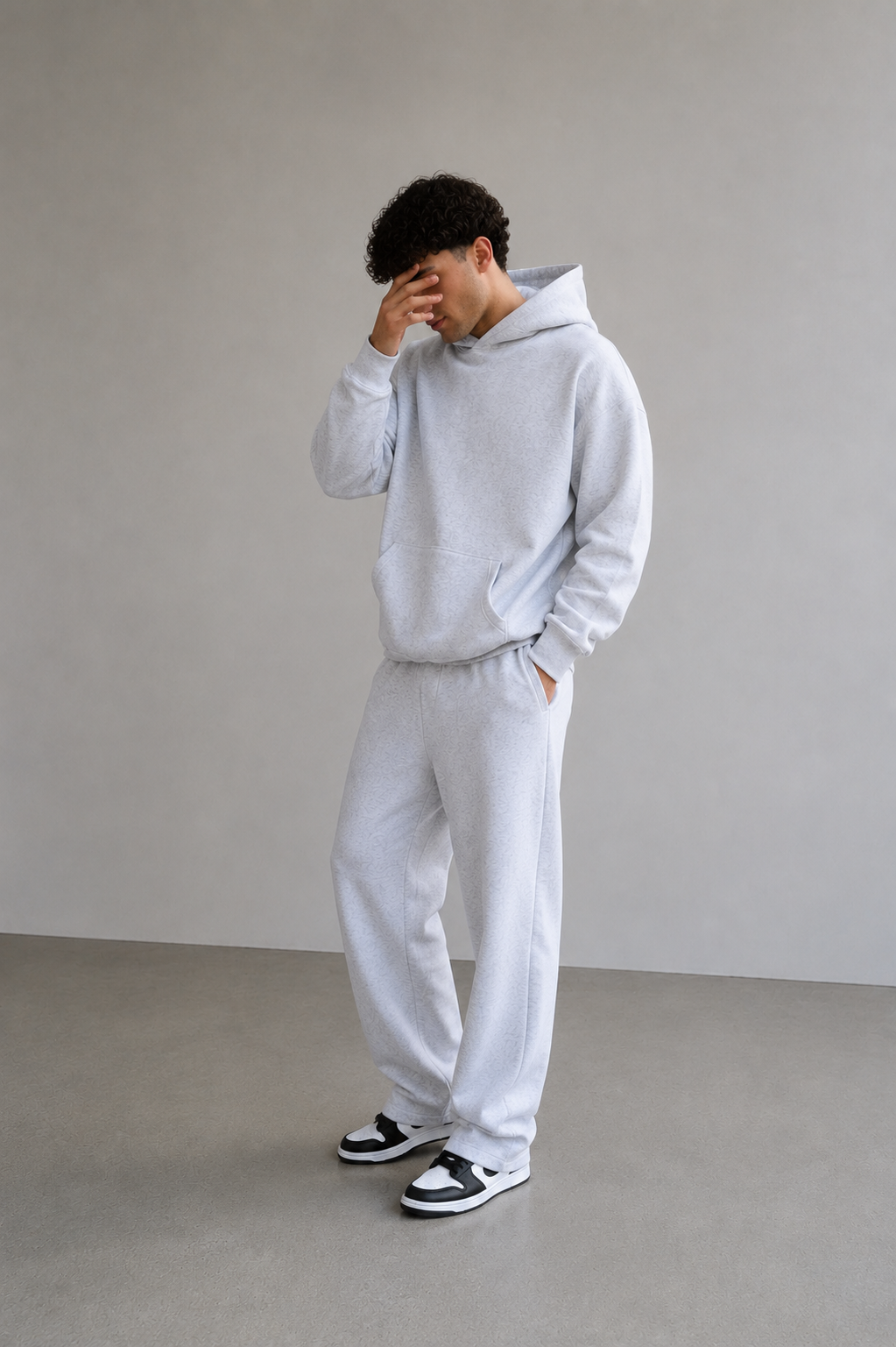 Men’s hoodie / white melange