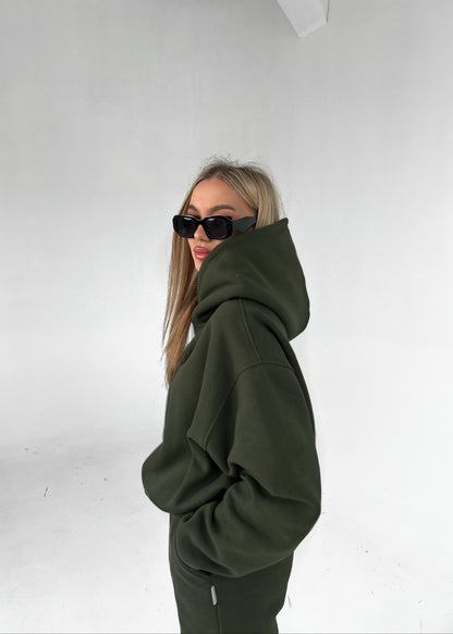 SHORT HOODIE / KHAKI