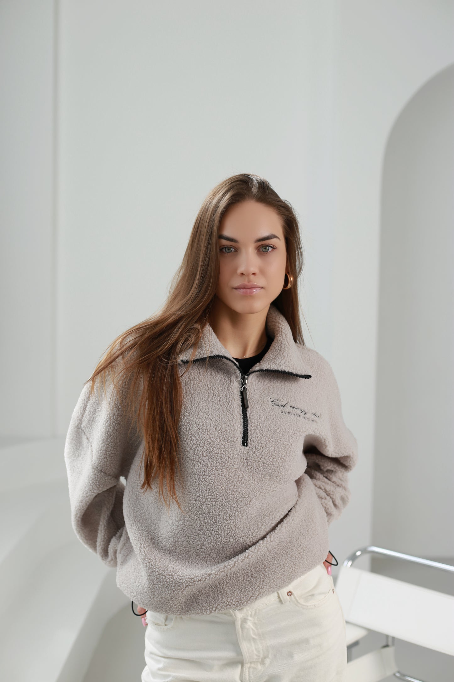 Teddy sweatshirt / greige