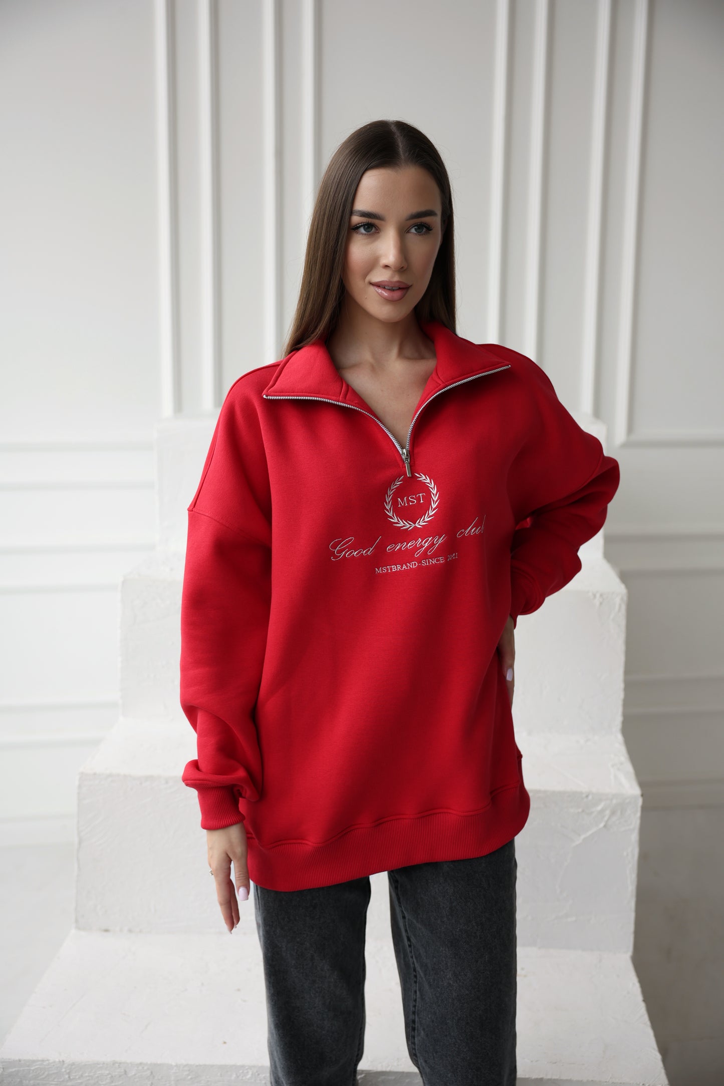 Limited edition sweatshirt zip / christmas red