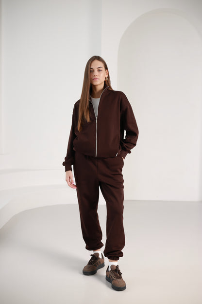 Zip up sweatshirt / dark brown