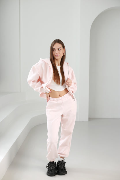 Limited short hoodie / cloud pink