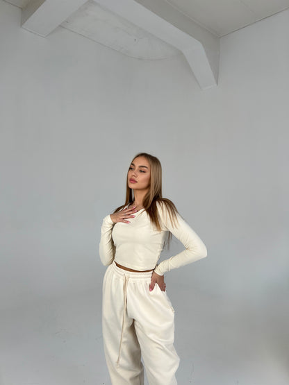 CROPPED TOP / CREAMY