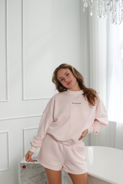 Limited high neck sweatshirt / cloud pink