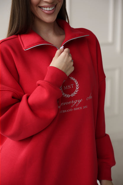 Limited edition sweatshirt zip / christmas red