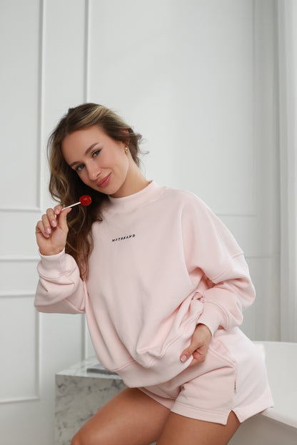 Limited high neck sweatshirt / cloud pink