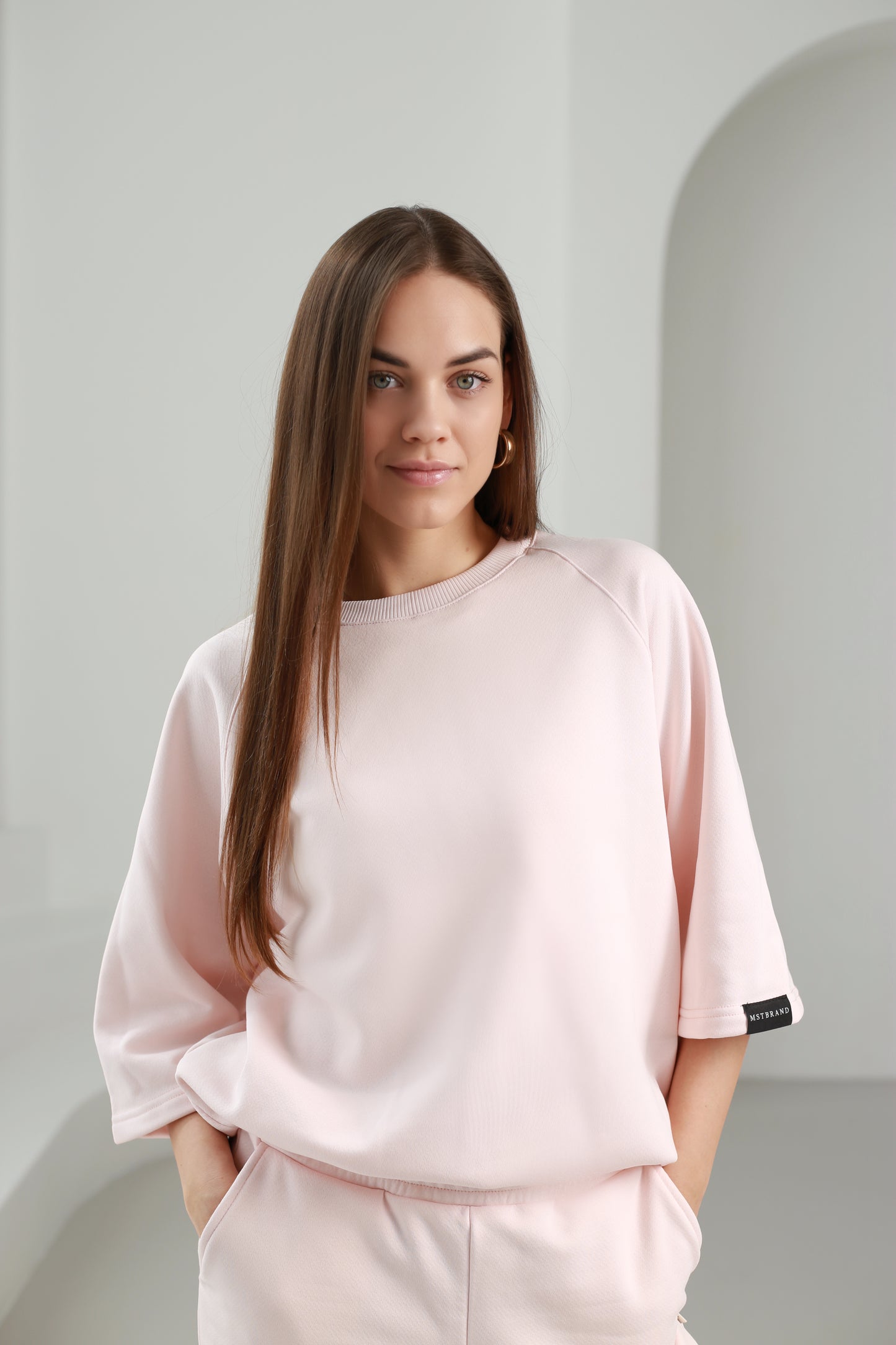 Limited shortsleeve sweatshirt / cloud pink