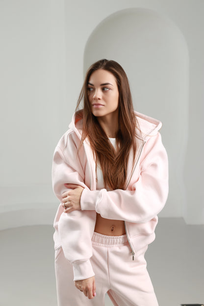 Limited short hoodie / cloud pink