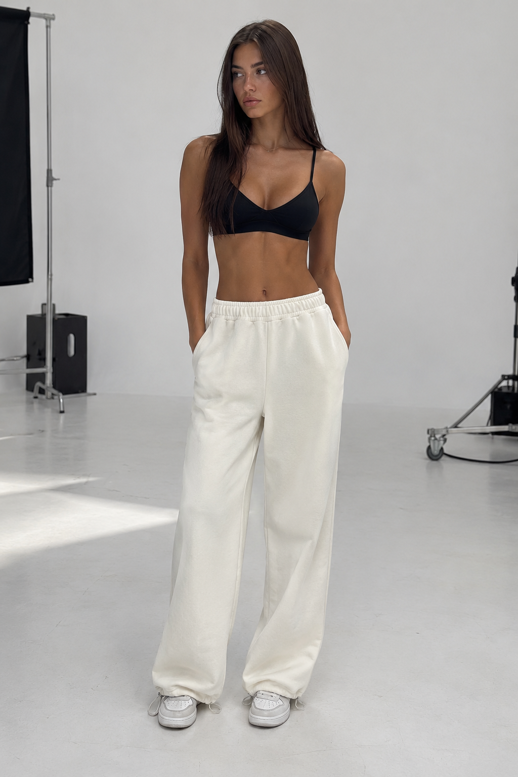 SAMPLE / creamy straight pants 2 in 1