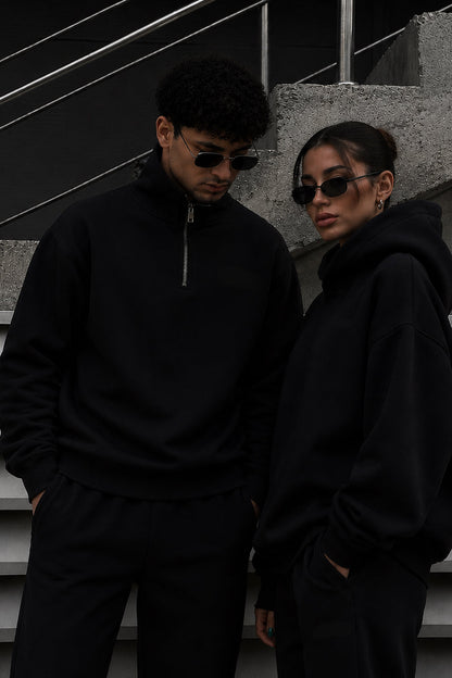 Men’s sweat with zip / black