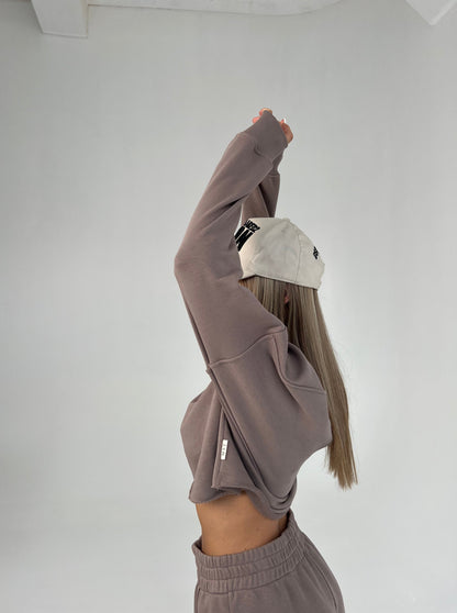 CROPPED SWEATSHIRT / CACAO