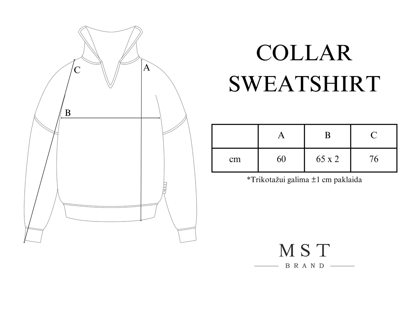 COLLAR SWEATSHIRT / BLACK