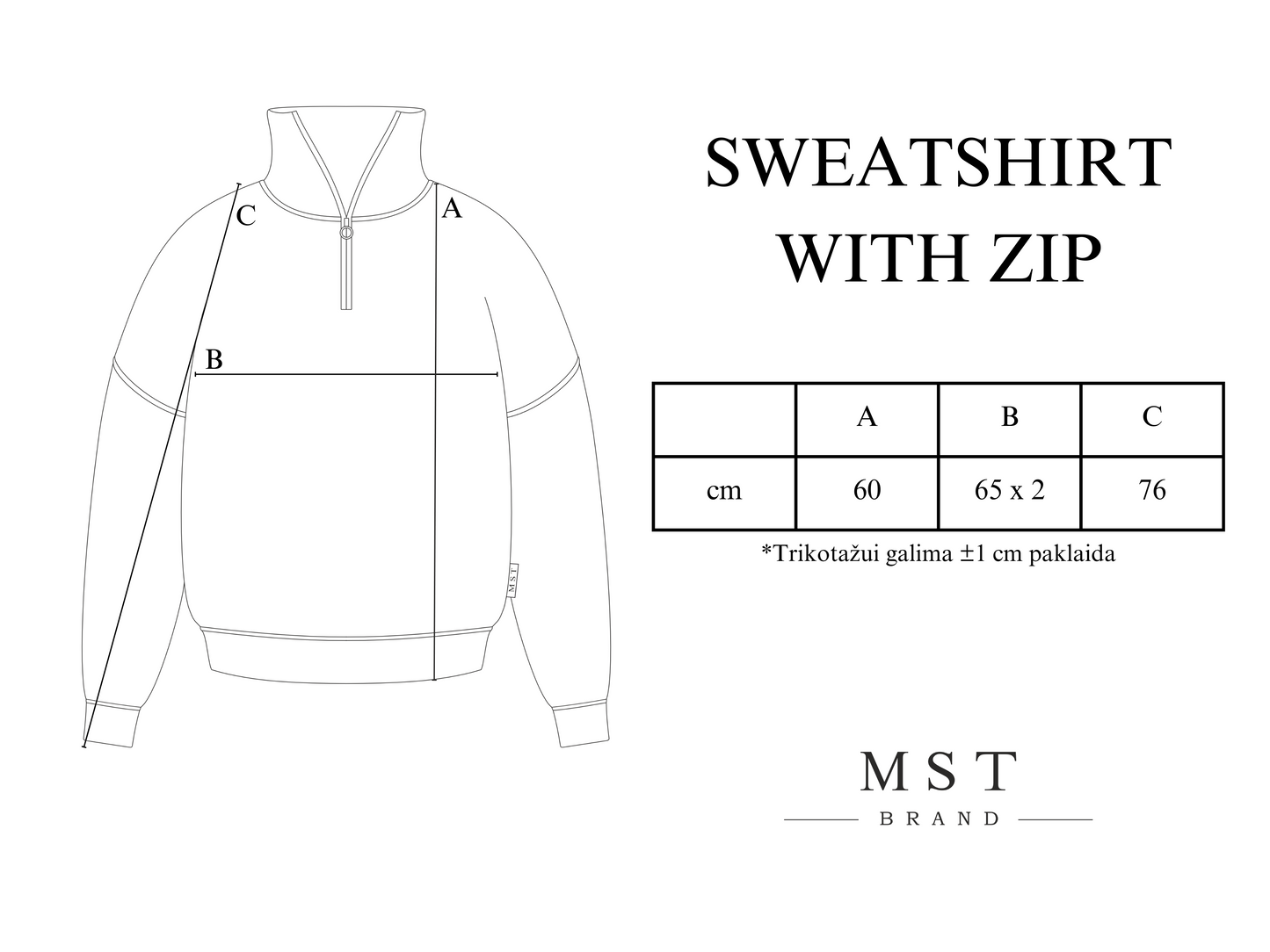 SWEATSHIRT WITH ZIP / SAND