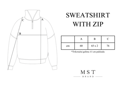 SWEATSHIRT WITH ZIP / CHOCO