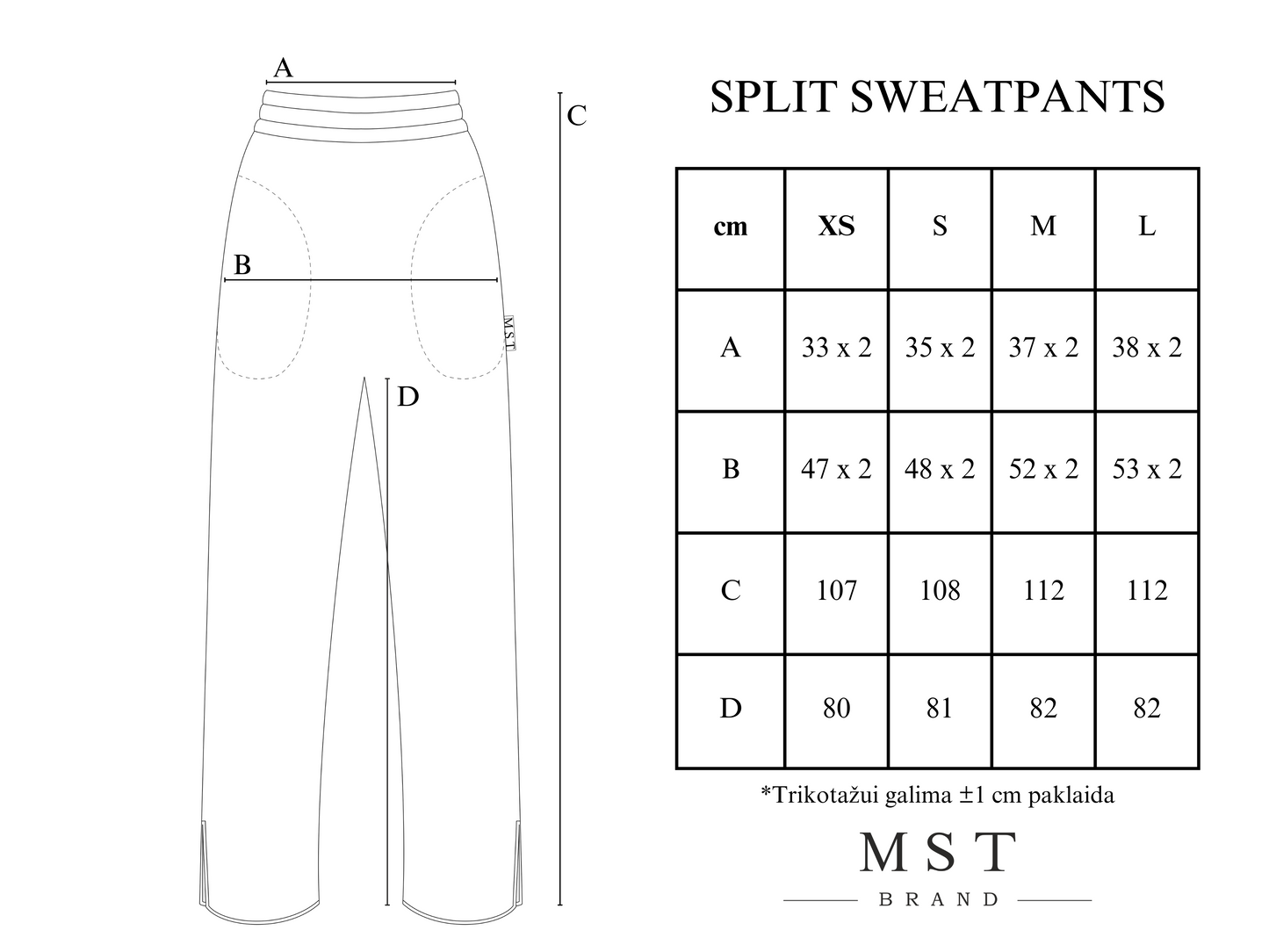 SPLIT SWEATPANTS / OFF WHITE