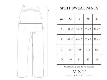 SPLIT SWEATPANTS / OFF WHITE