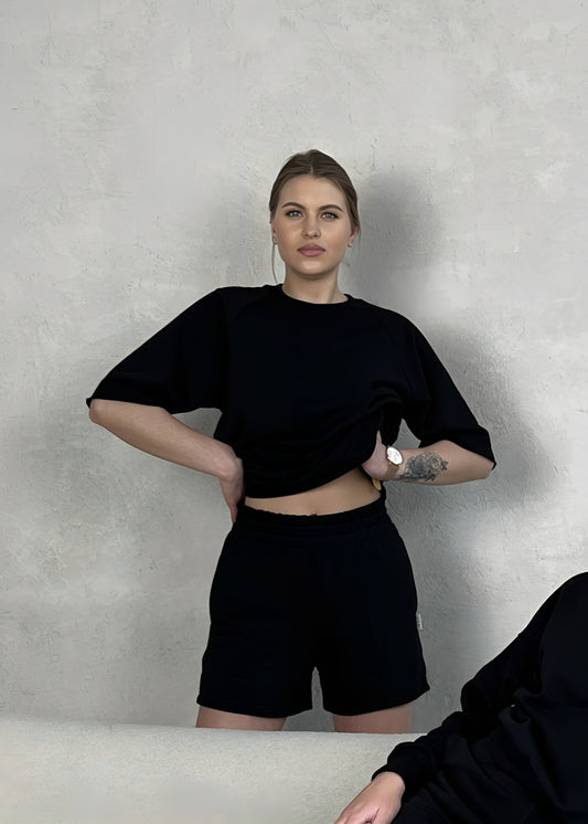 Shortsleeve sweat / black