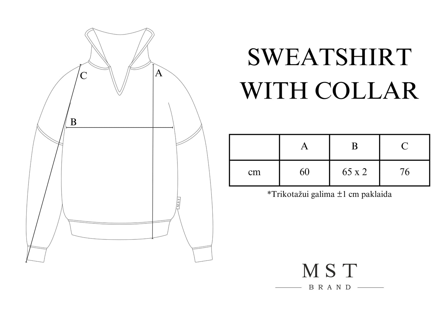 SWEATSHIRT WITH COLLAR / OFF WHITE